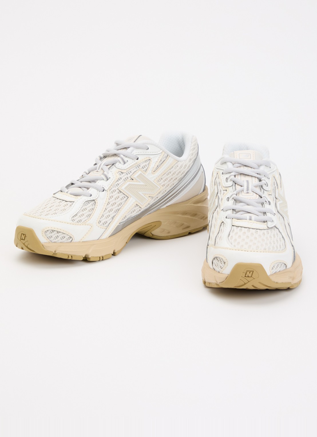 New Balance 740 sneaker van mesh met logo - detail creme