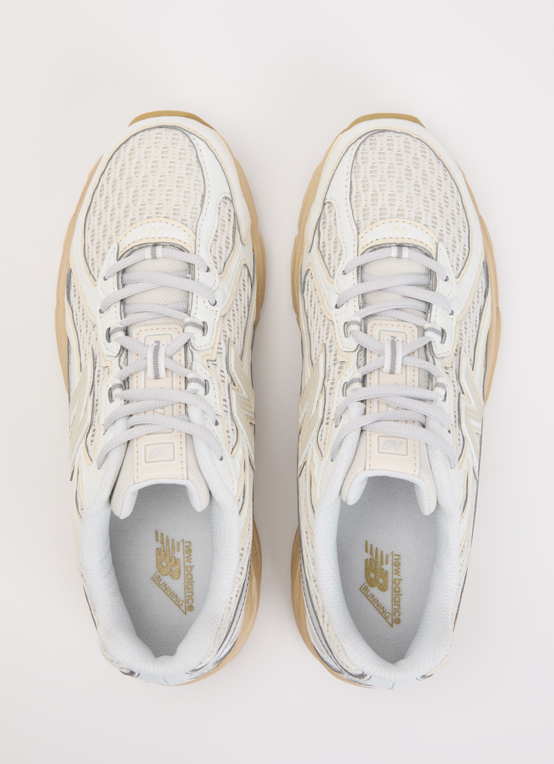 New Balance 740 sneaker van mesh met logo - detail 2 creme