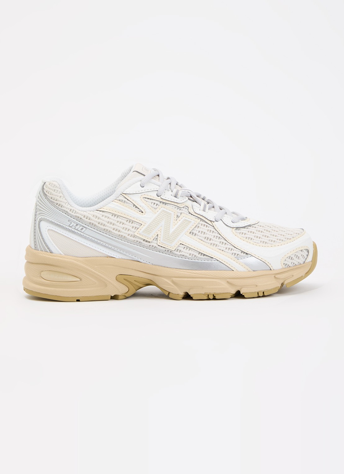 New Balance 740 sneaker van mesh met logo - voorkant 4 creme