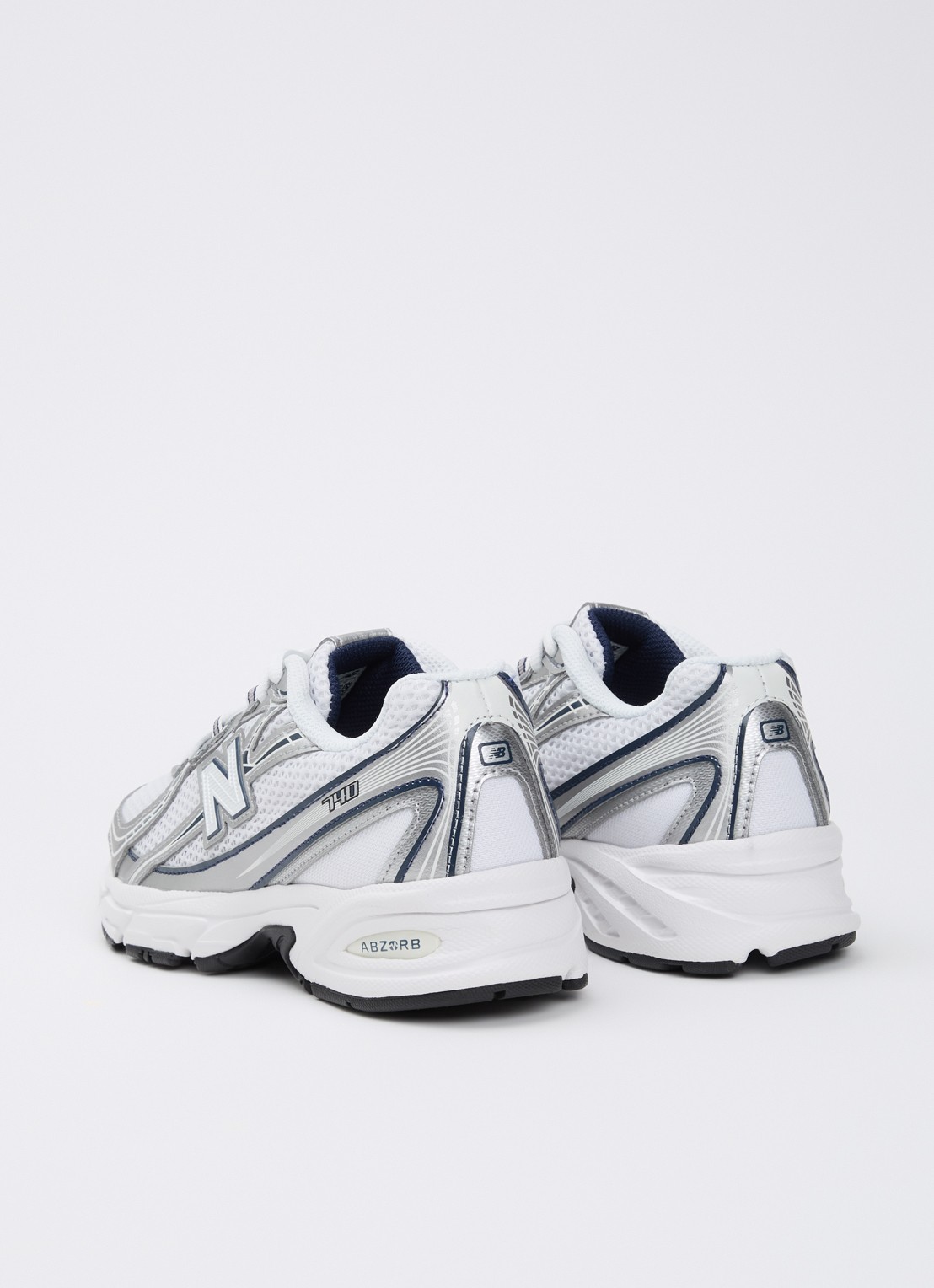 New Balance 740 sneaker van mesh met logo - achterkant wit