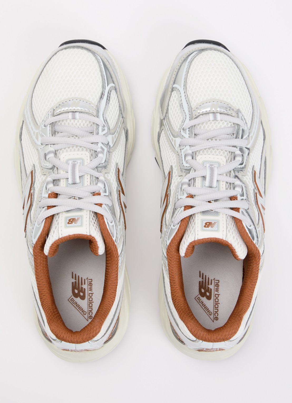 New Balance 740 sneaker van mesh met metallic details - detail 2 gebroken wit