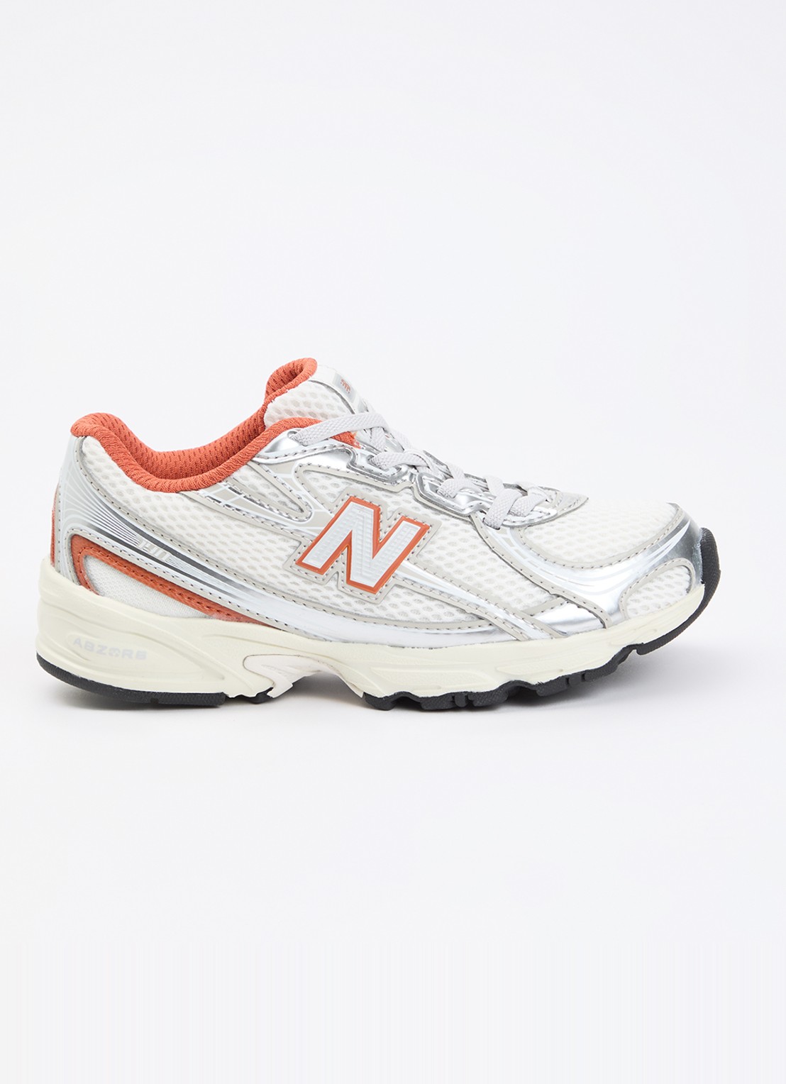 New Balance 740 sneaker van mesh met metallic details - voorkant 3 oranjerood