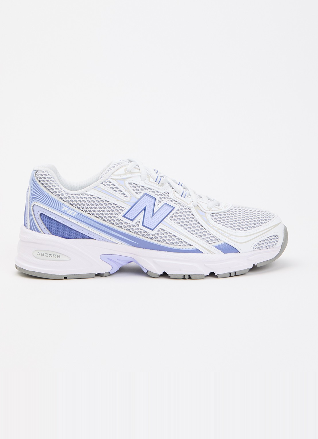 New Balance 740 sneaker van mesh met metallic finish - voorkant blauw