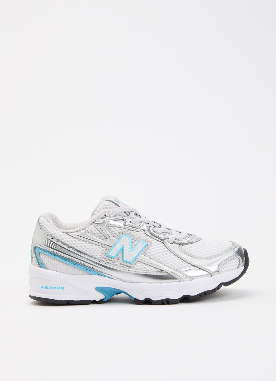 New Balance 740 sneaker van mesh met metallic finish - voorkant aquablauw