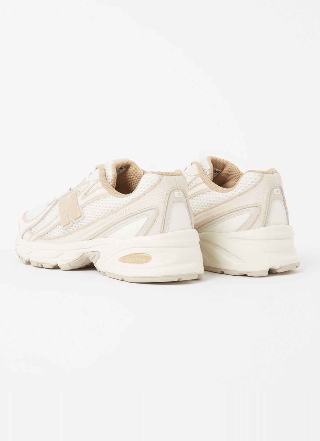 New Balance 740 sneaker van mesh met suède details - achterkant beige