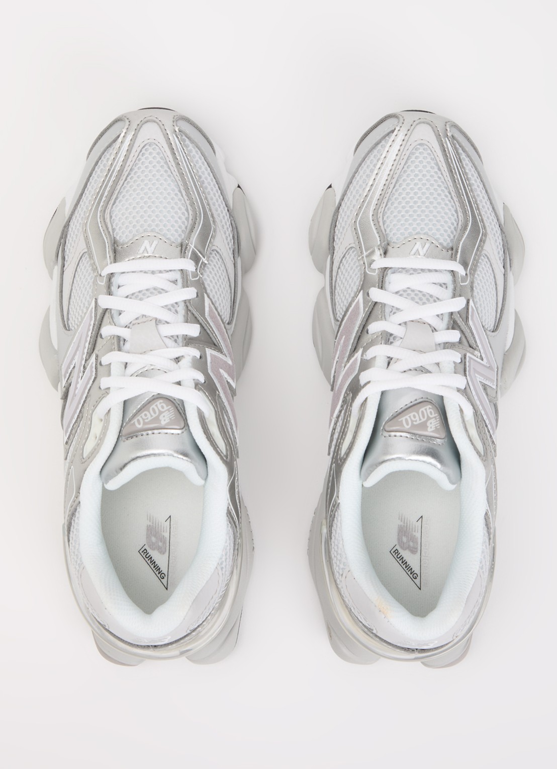 New Balance 9060 sneaker met leren details - detail 4 grijs
