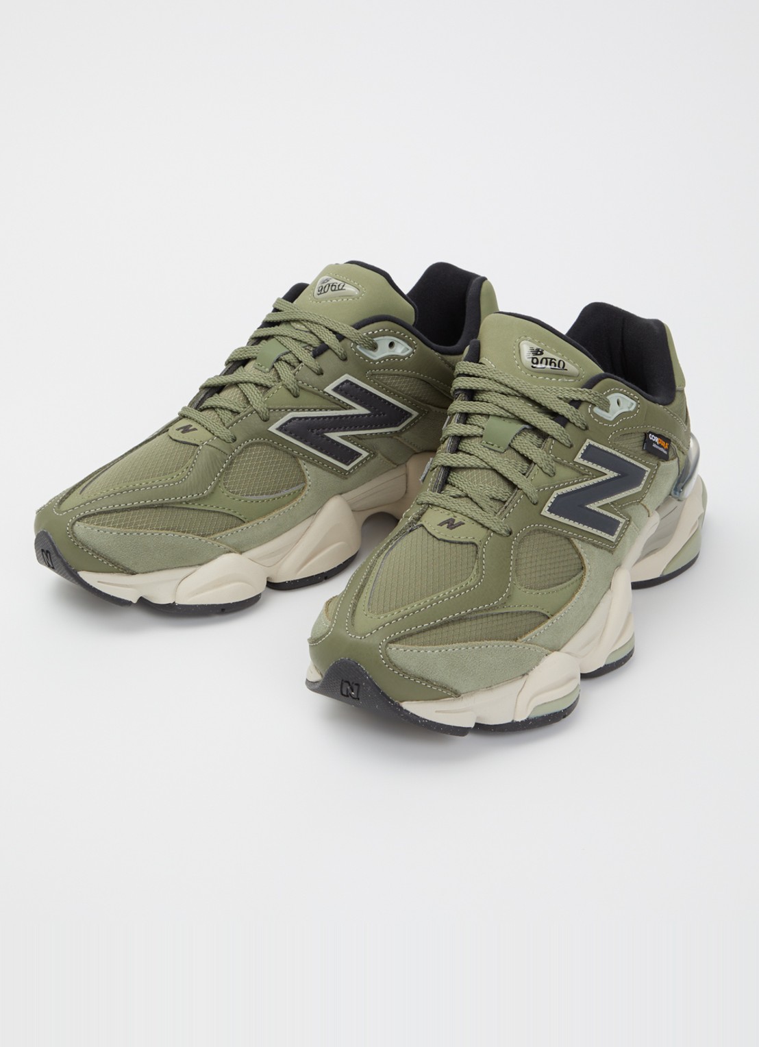 New Balance 9060 sneaker met mesh en suède details - detail 3 legergroen