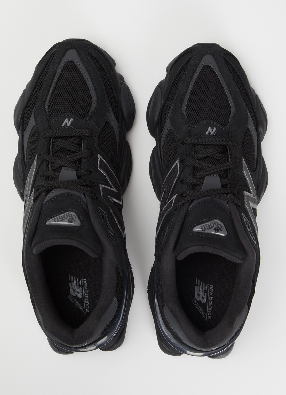 New Balance 9060 sneaker met nubuck details - detail 2 zwart
