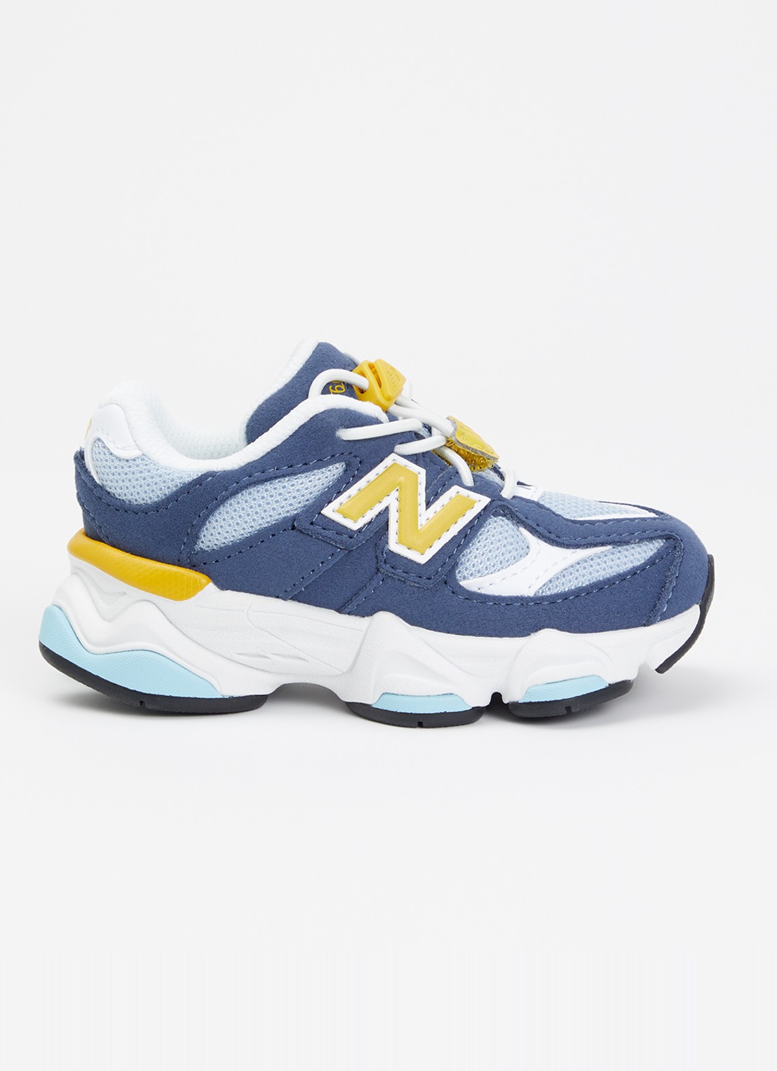 New Balance 9060 sneaker met suède details - voorkant 2 indigo