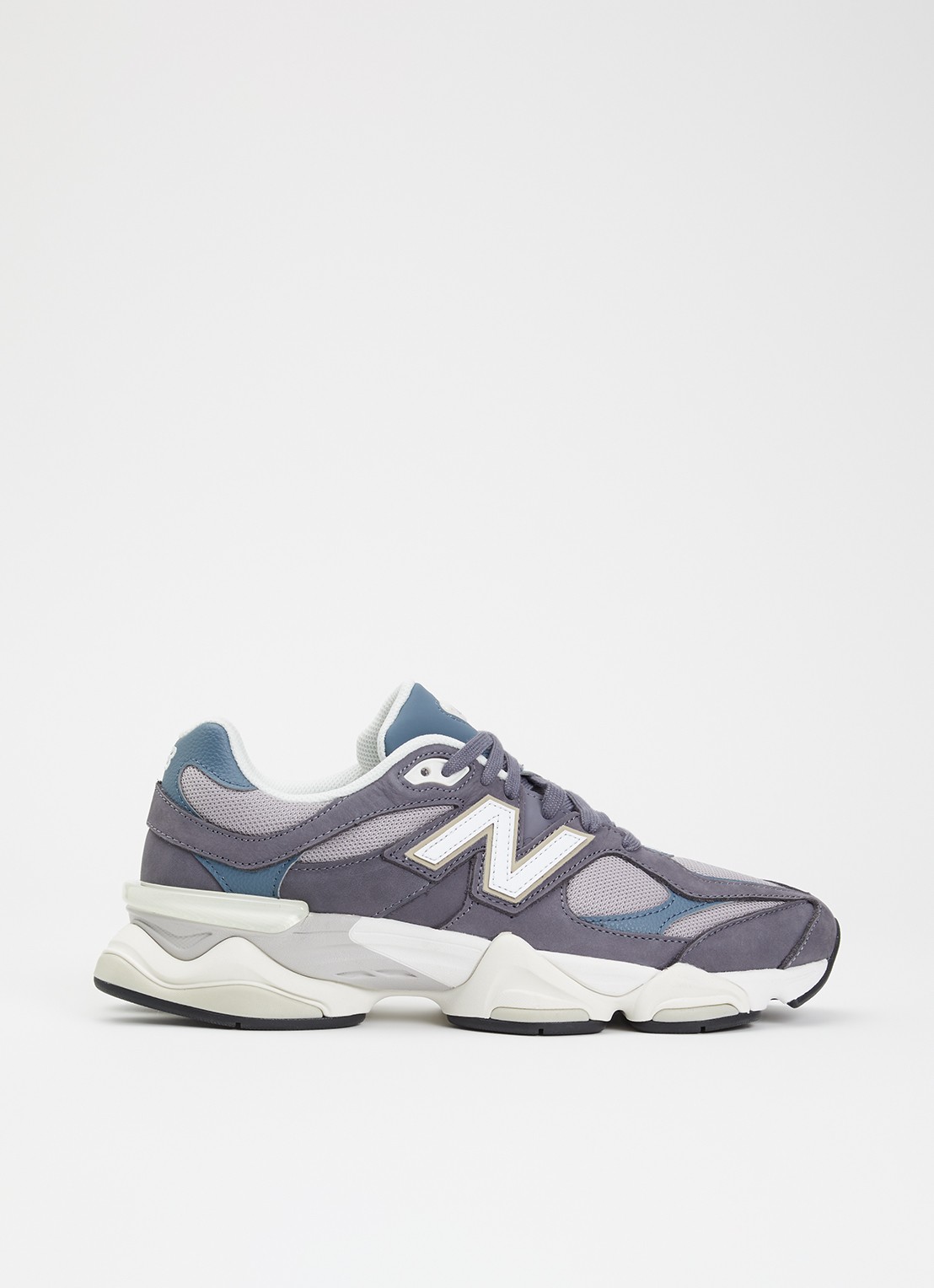 New Balance 9060 sneaker van leer met logo - voorkant 5 violet