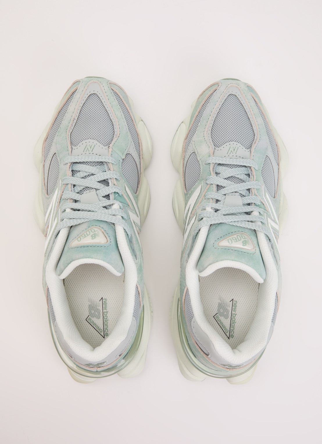 New Balance 9060 sneaker van mesh met logo - detail 5 lichtgroen