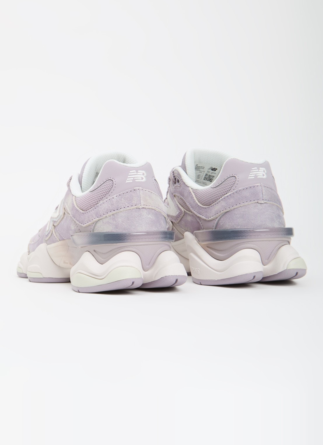 New Balance 9060 sneaker van suède met logo - achterkant 3 lavendel