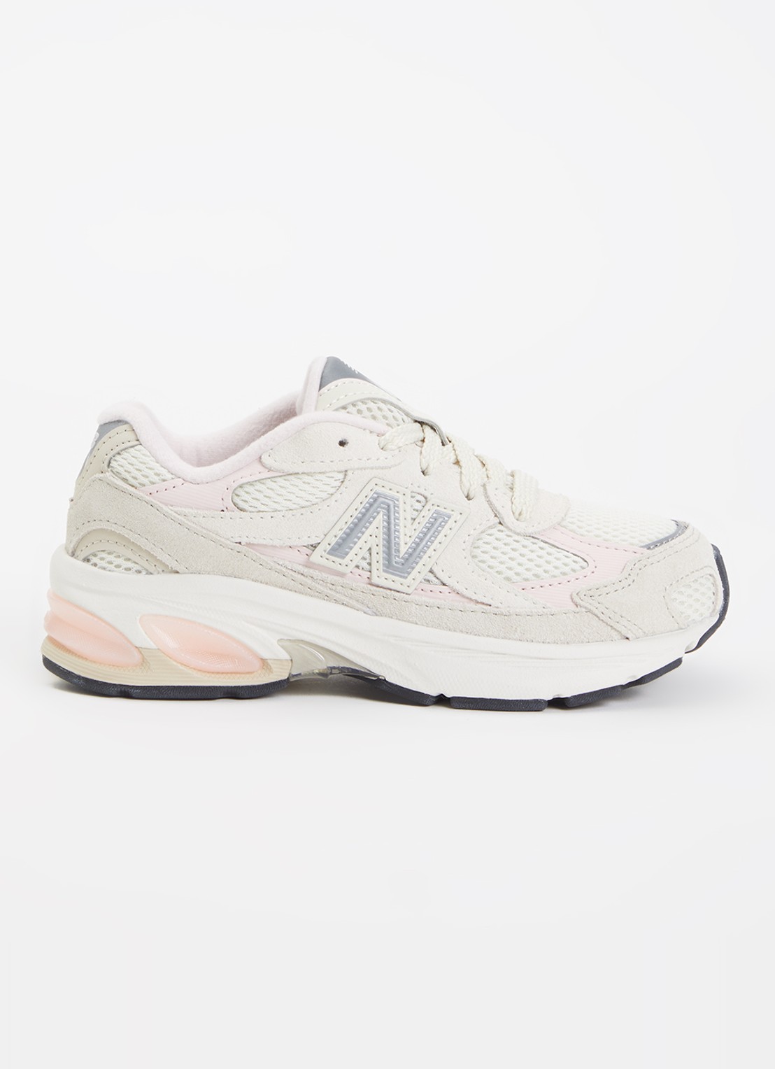New Balance Abzorb 2010 sneaker van suède met details van mesh - voorkant 3 gebroken wit