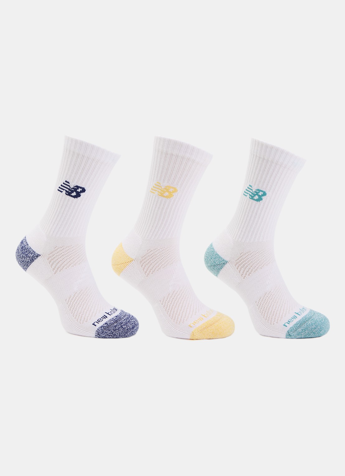 New Balance Active Crew sportsokken in 3-pack - voorkant 2 wit