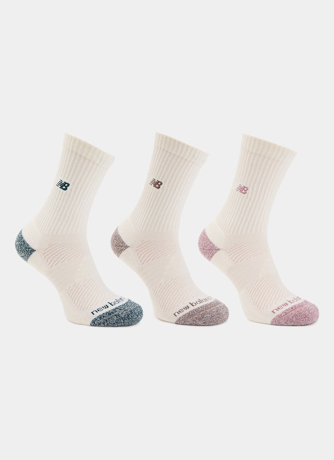 New Balance Active Premium Crew sportsokken in 3-pack - voorkant oudroze