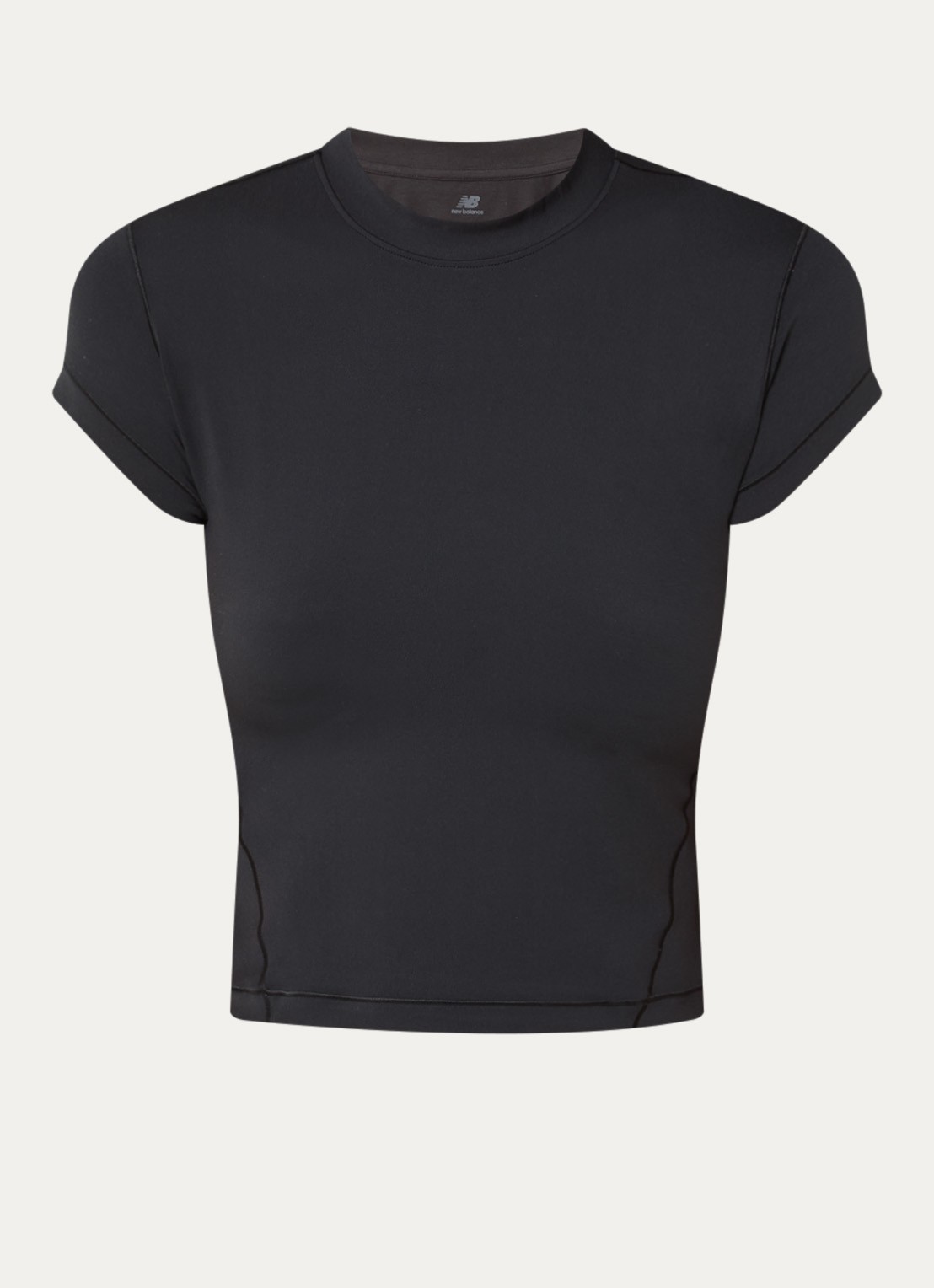 New Balance Cropped T-shirt met ronde hals - voorkant zwart