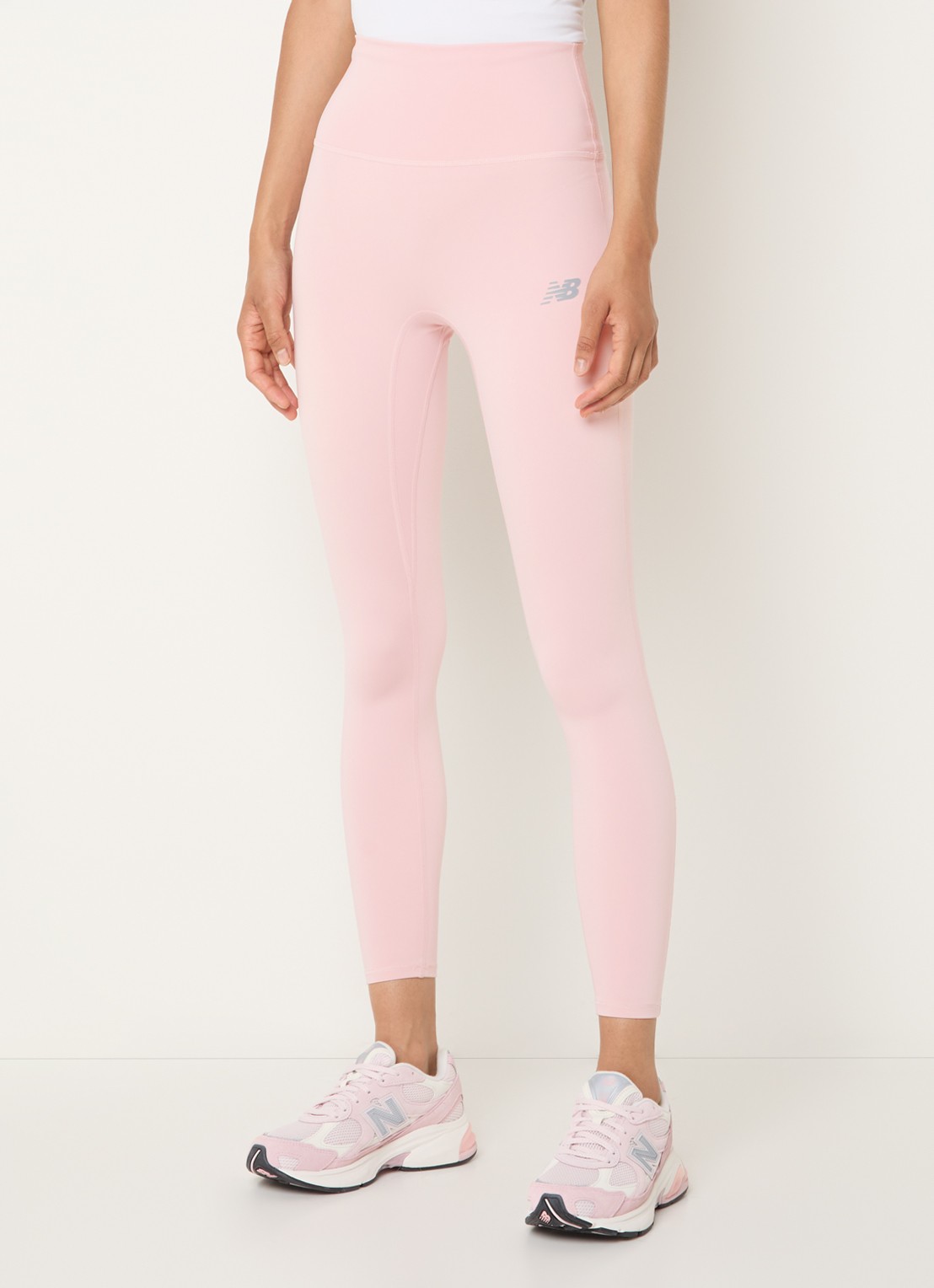 New Balance Essential high waist skinny fit trainingslegging met logo - detail 4 roze