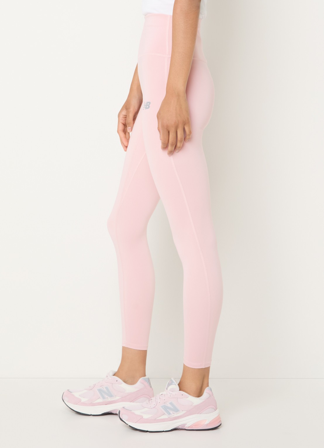 New Balance Essential high waist skinny fit trainingslegging met logo - detail 5 roze