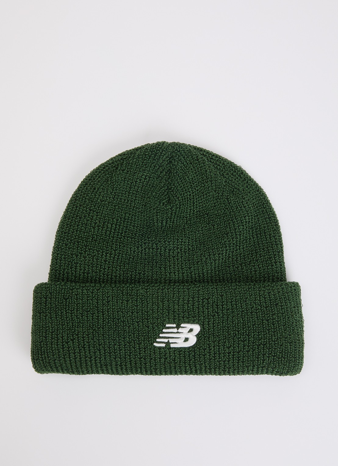 New Balance Grofgebreide muts met logoborduring - voorkant groen