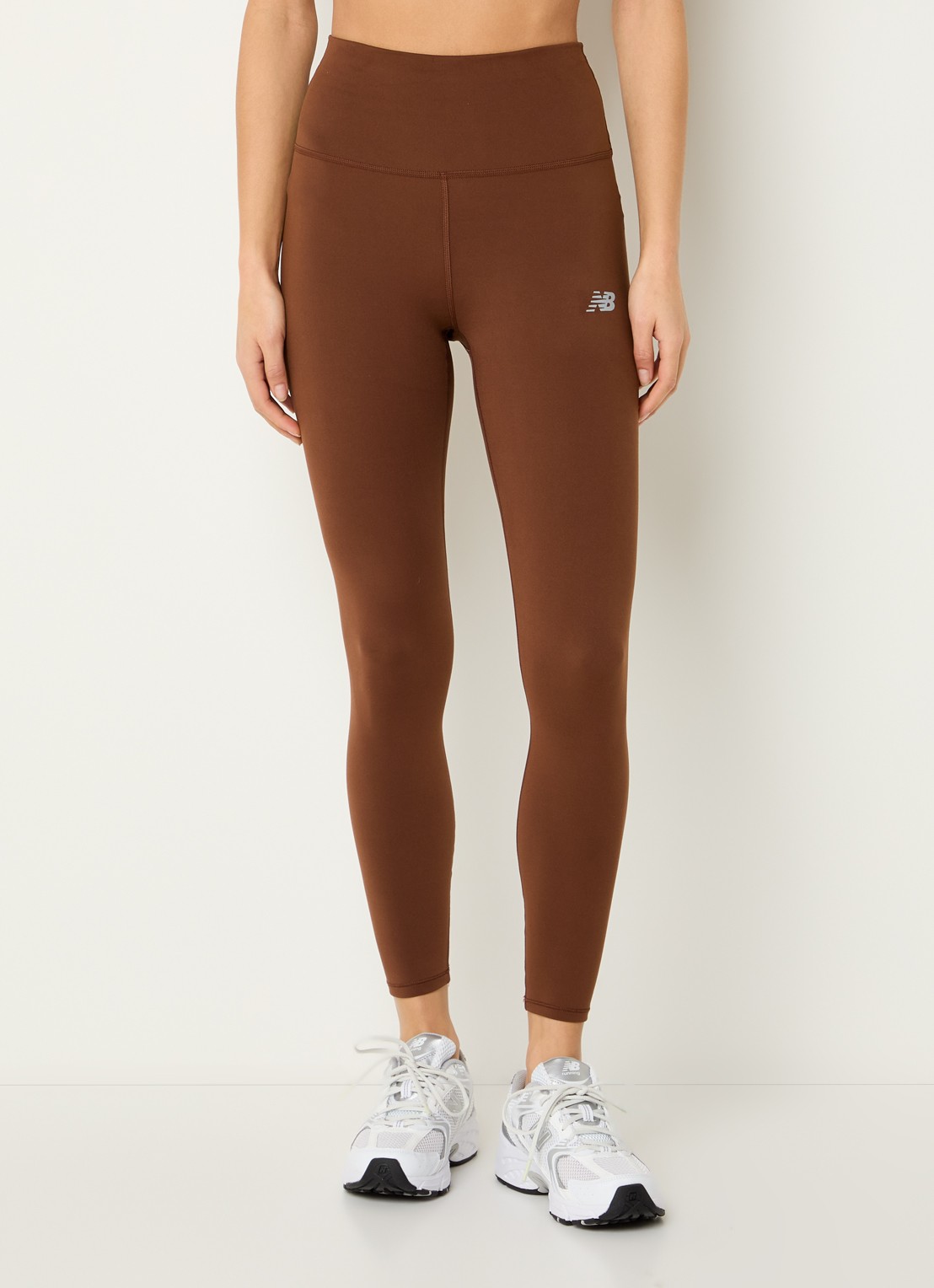 New Balance Harmony high waist trainingslegging met logoprint - detail 3 roodbruin
