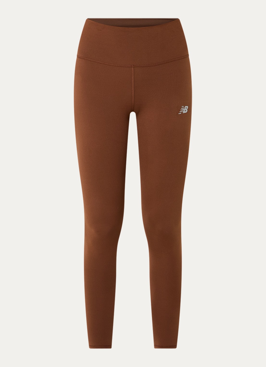 New Balance Harmony high waist trainingslegging met logoprint - voorkant roodbruin