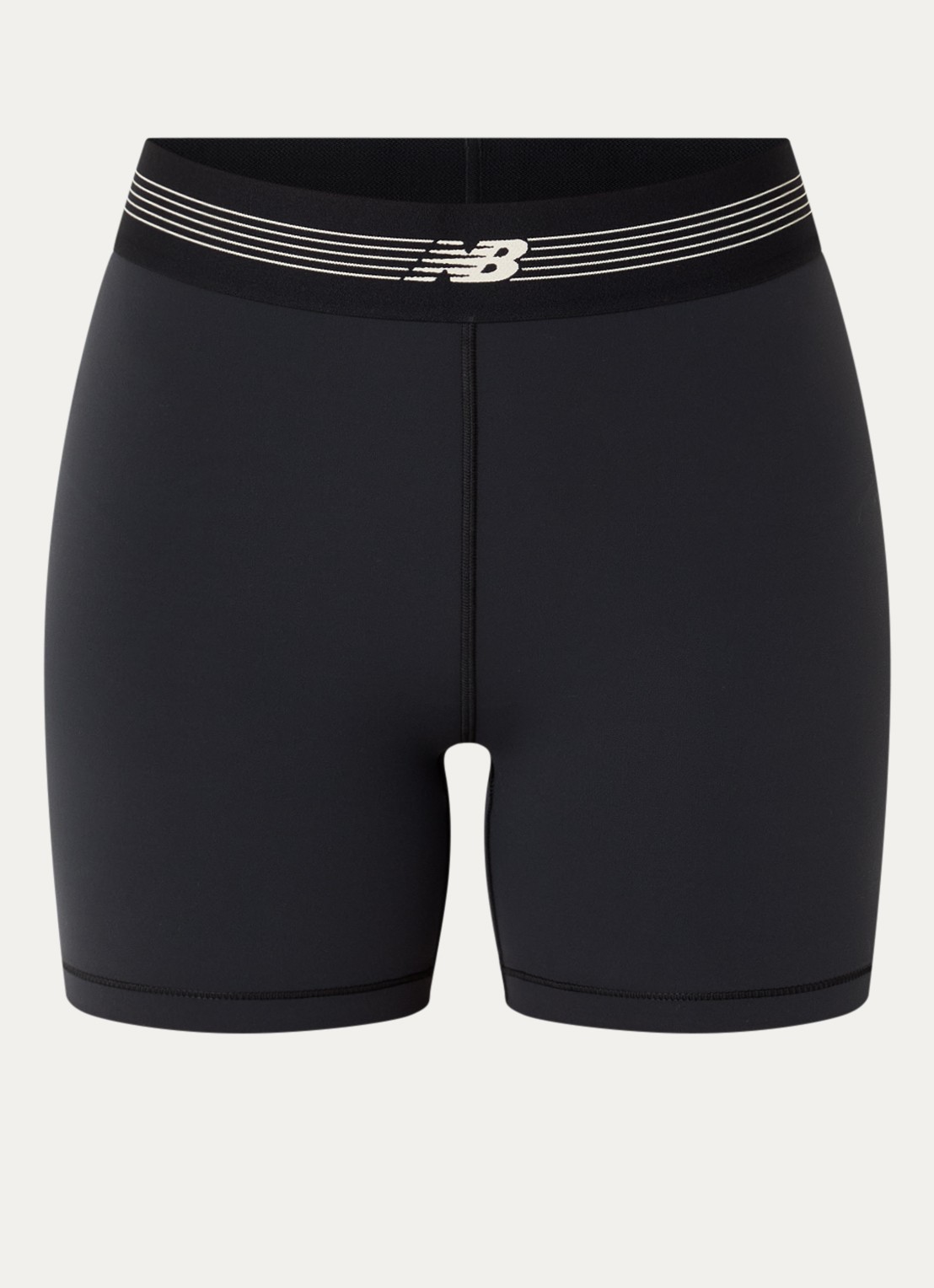 New Balance High waist skinny fit korte trainingsshort met logo - voorkant donkergrijs
