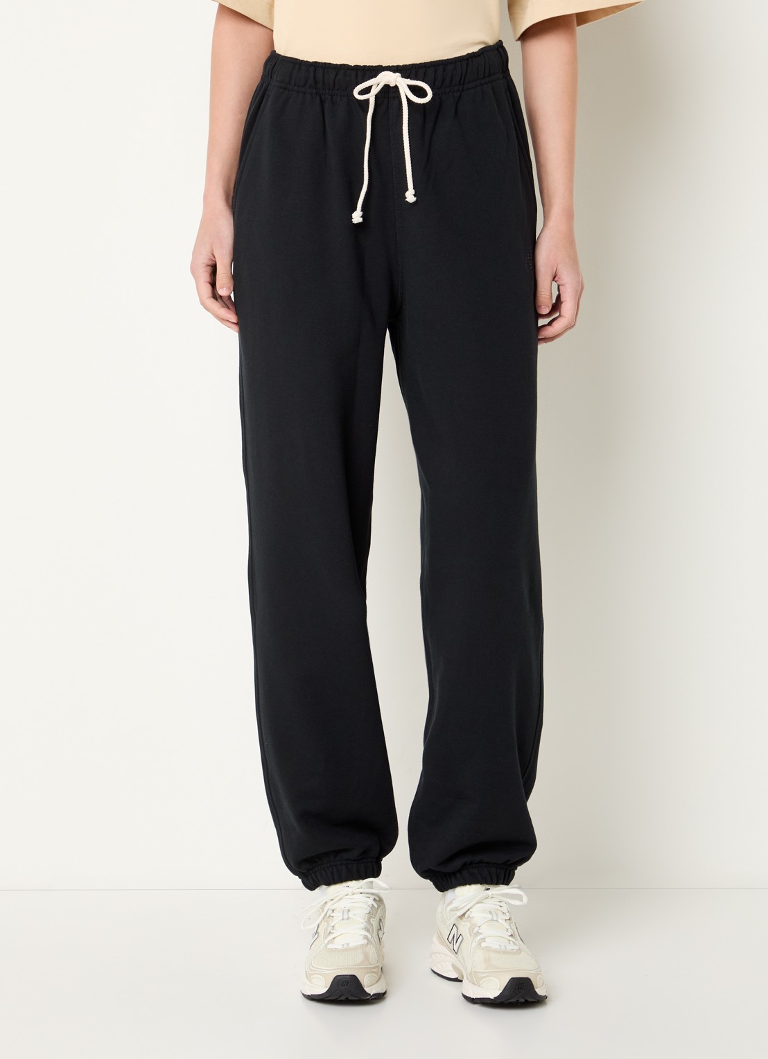 New Balance High waist tapered fit joggingbroek met steekzakken - detail 4 zwart