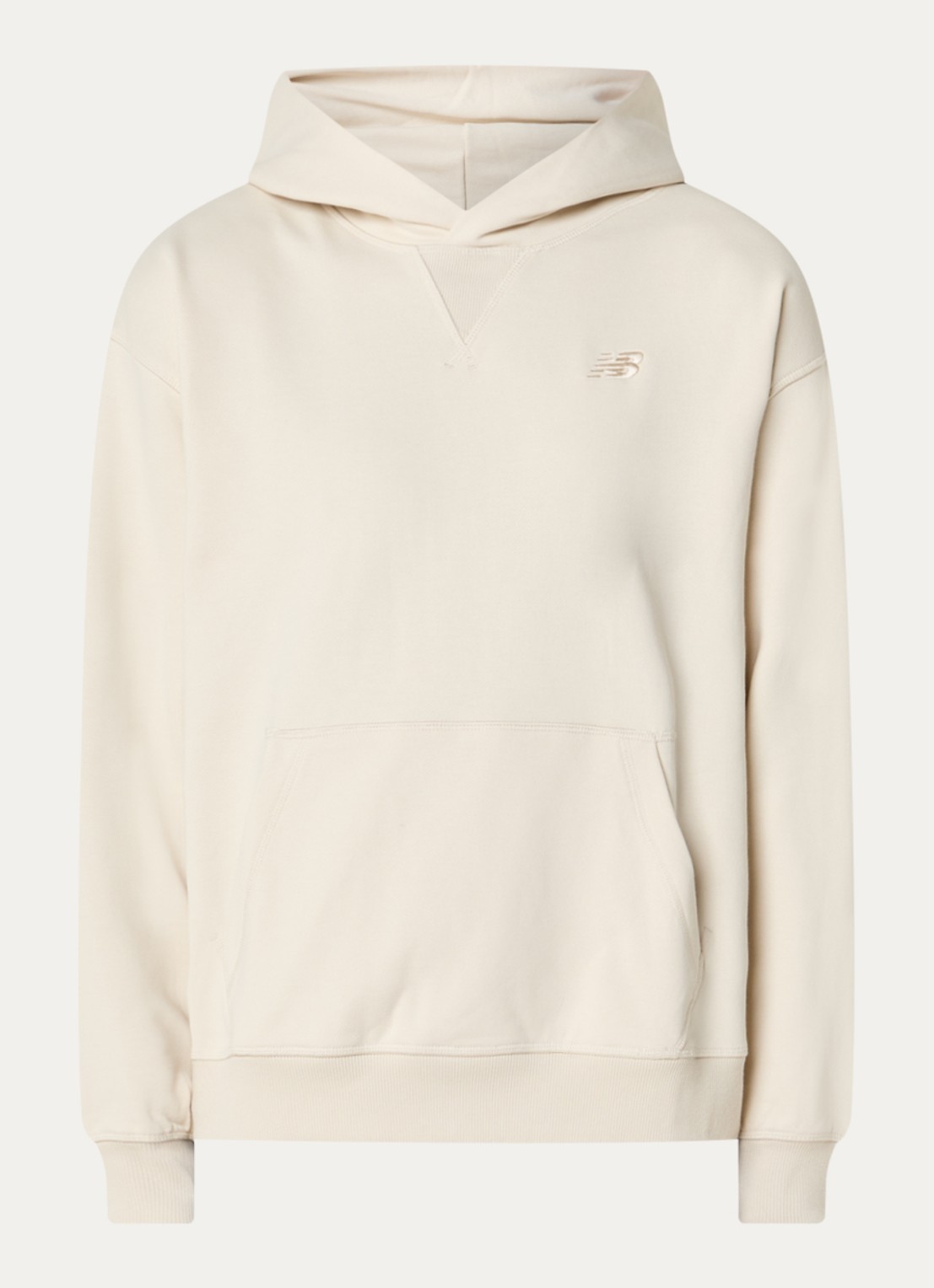 New Balance Hoodie met capuchon en logo - voorkant 4 creme
