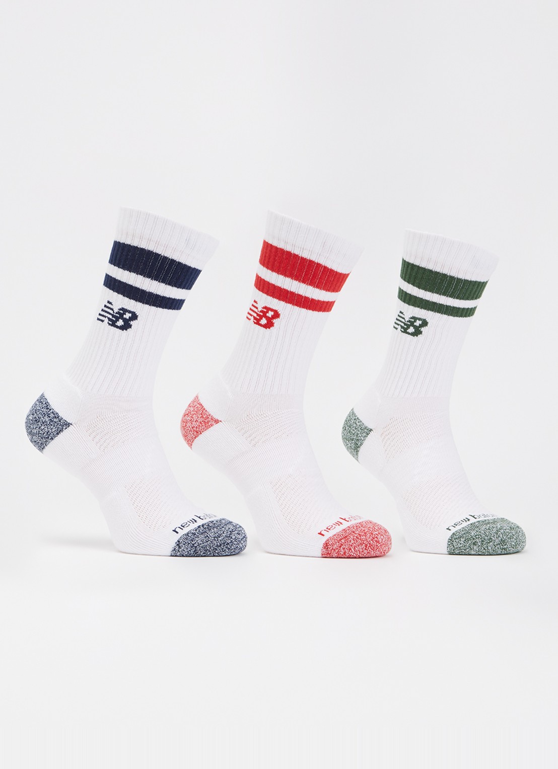 New Balance Lifestyle Crew sokken met logo in 3-pack - voorkant donkerblauw