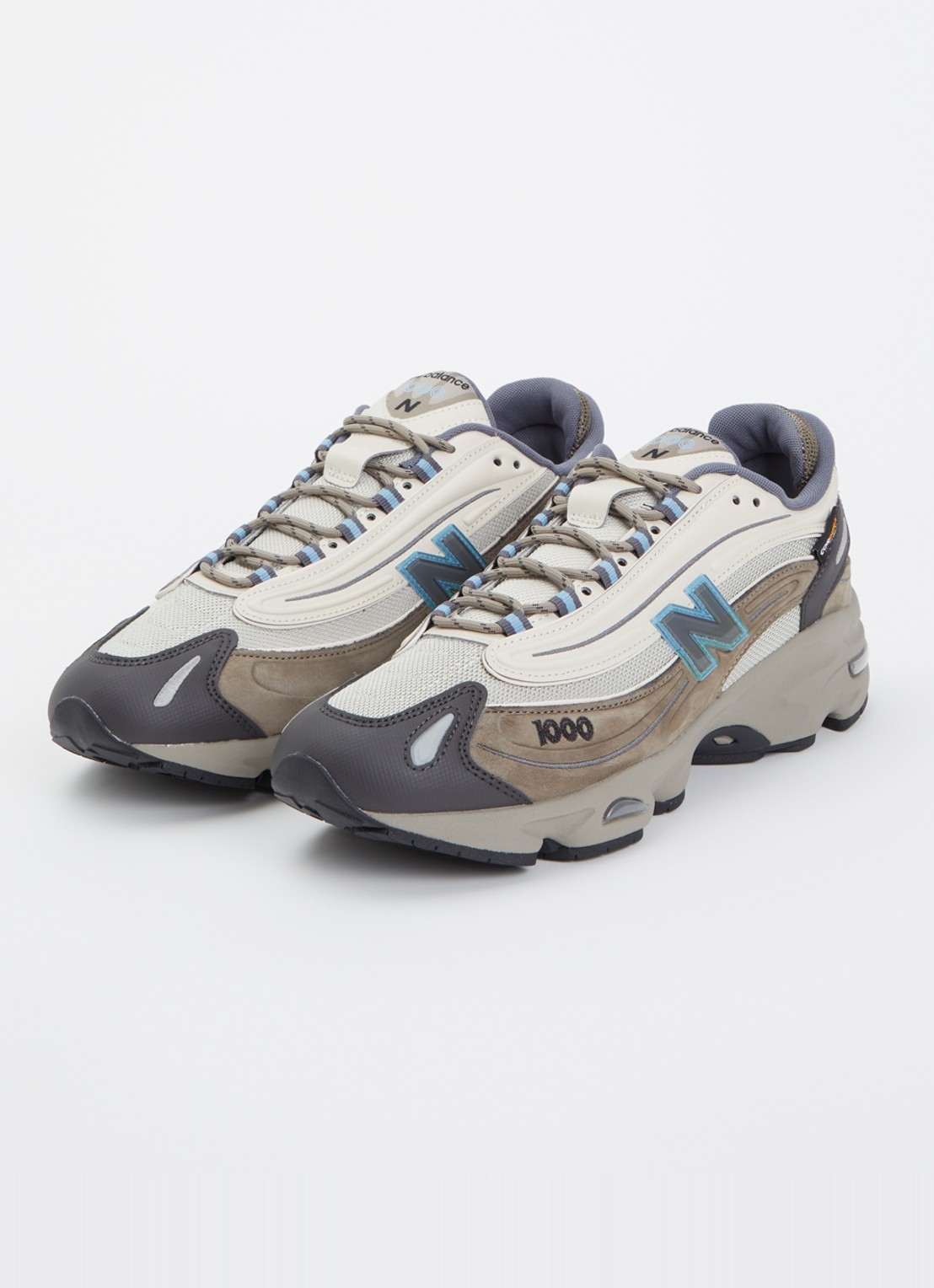 New Balance M1000 sneaker van mesh met suède details - detail 4 beige