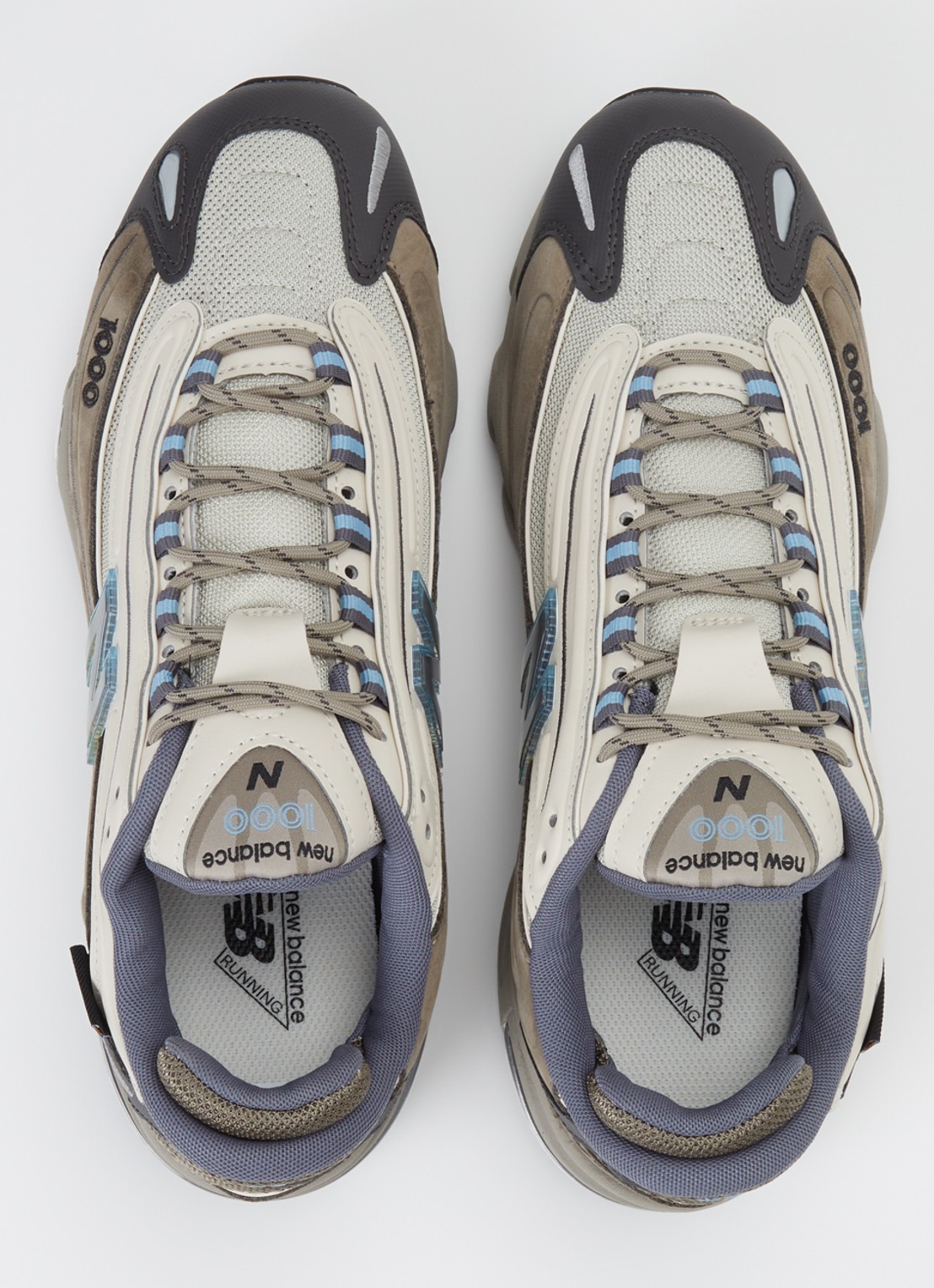 New Balance M1000 sneaker van mesh met suède details - detail 5 beige