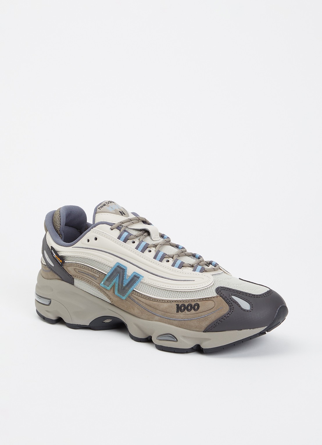 New Balance M1000 sneaker van mesh met suède details - voorkant 2 beige