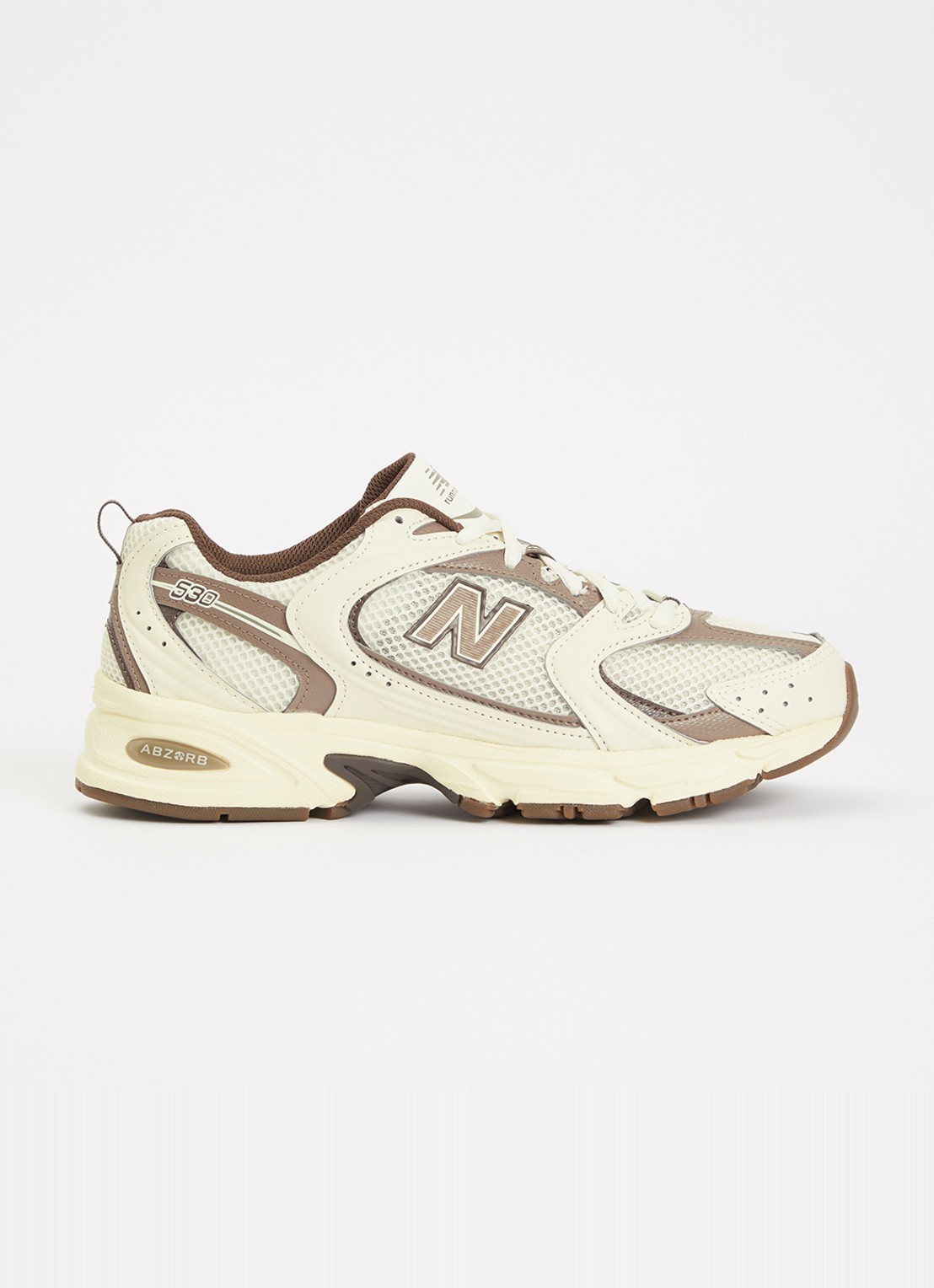 New Balance M350 Turtledove sneaker met details van mesh - voorkant 5 bruin