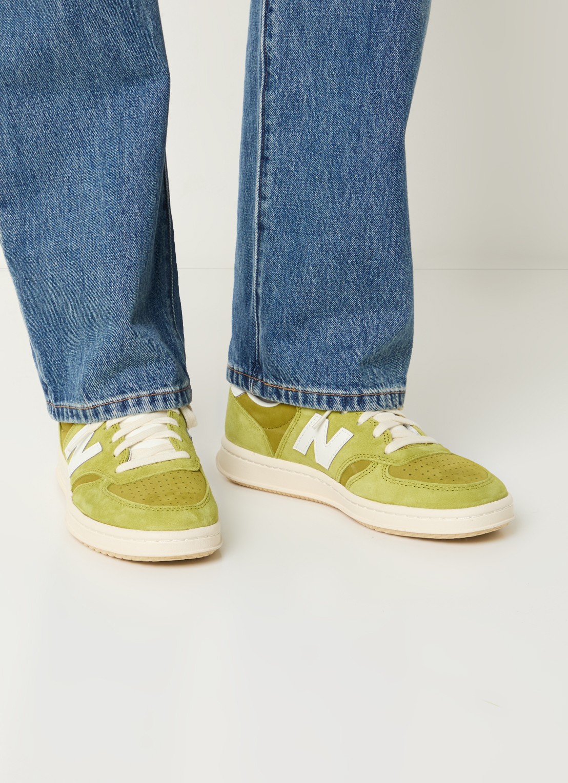 New Balance M5003 sneaker van suède  - voorkant 6 mosgroen