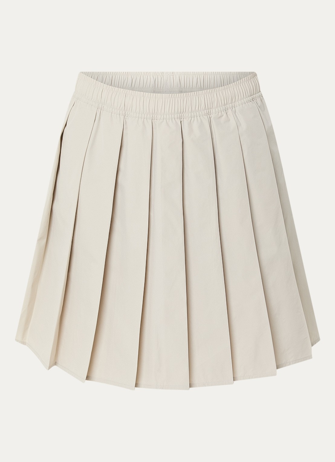 New Balance Mini rok met plooien en steekzakken - voorkant 3 beige