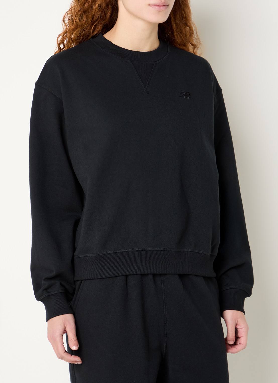 New Balance Oversized sweater met logoborduring - detail 3 zwart
