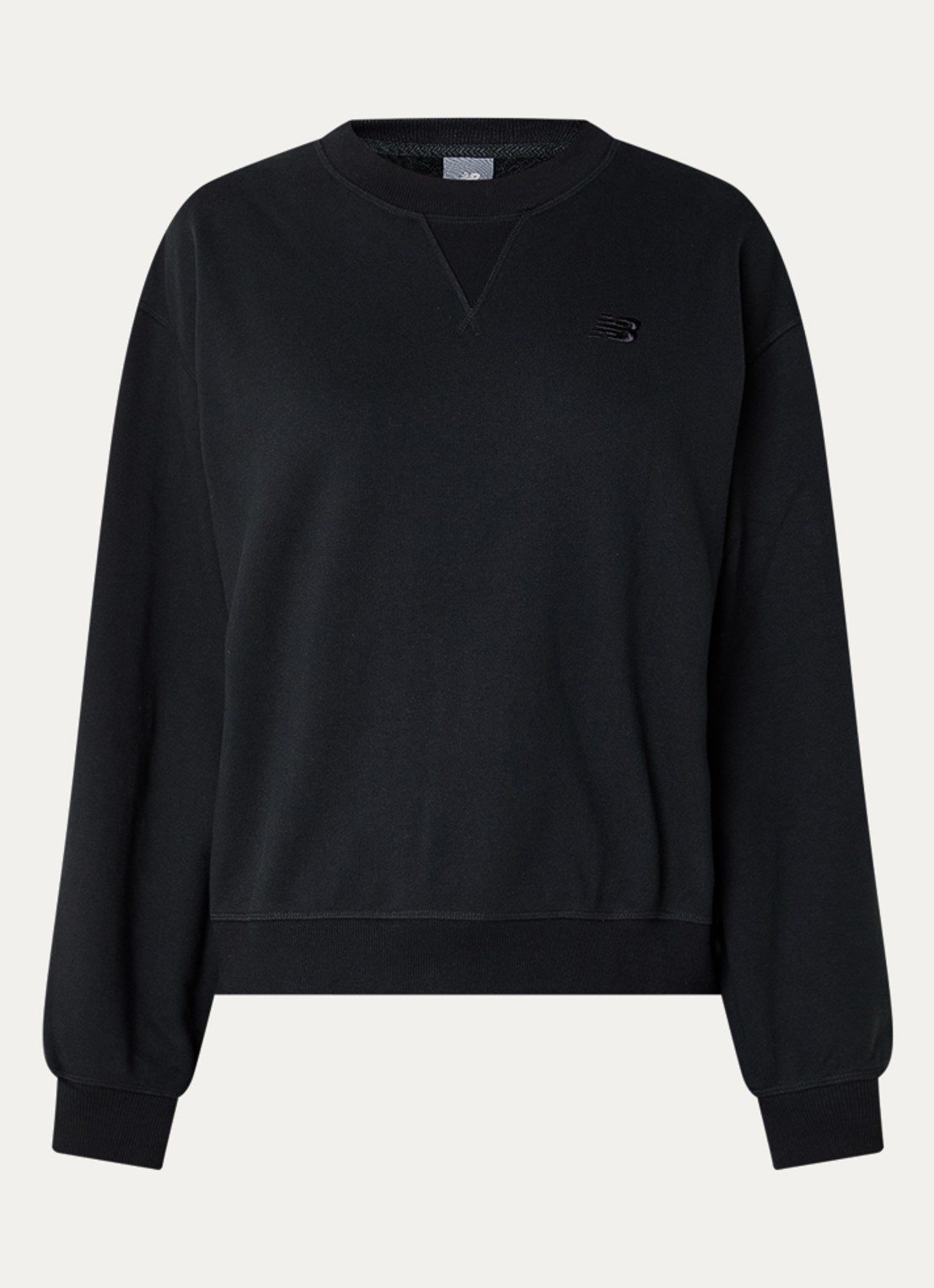New Balance Oversized sweater met logoborduring - voorkant zwart