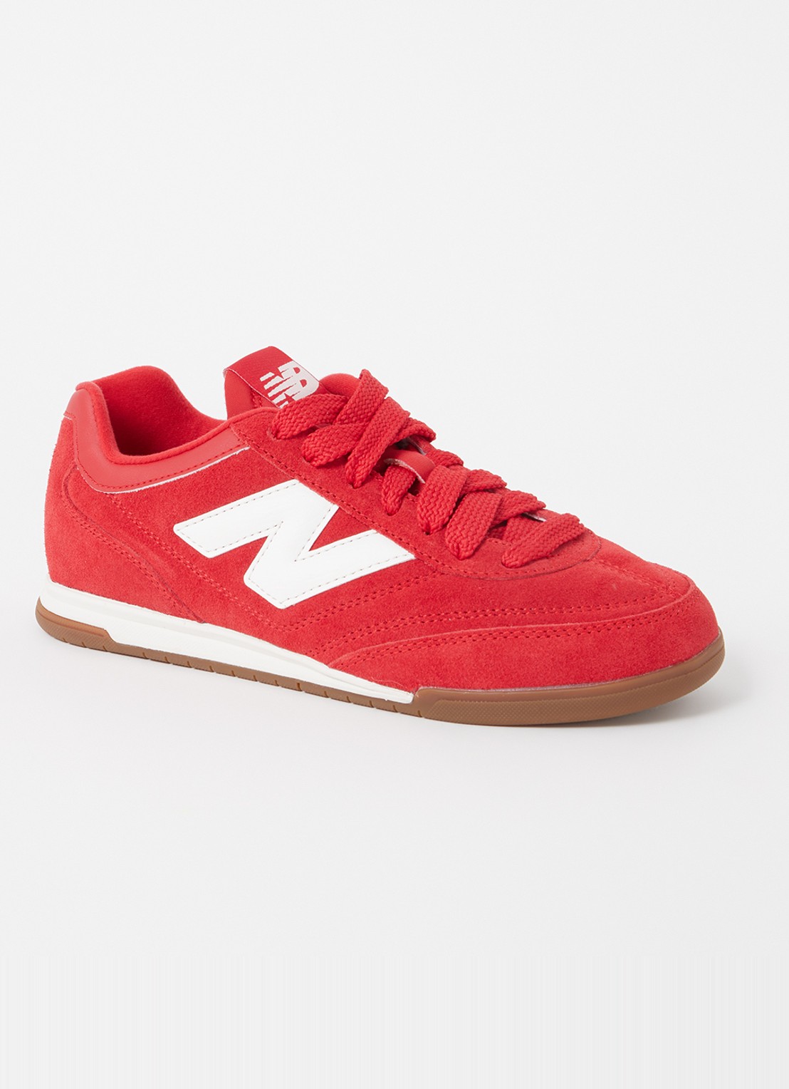 New Balance RC42 sneaker van suède met logo - voorkant 2 rood