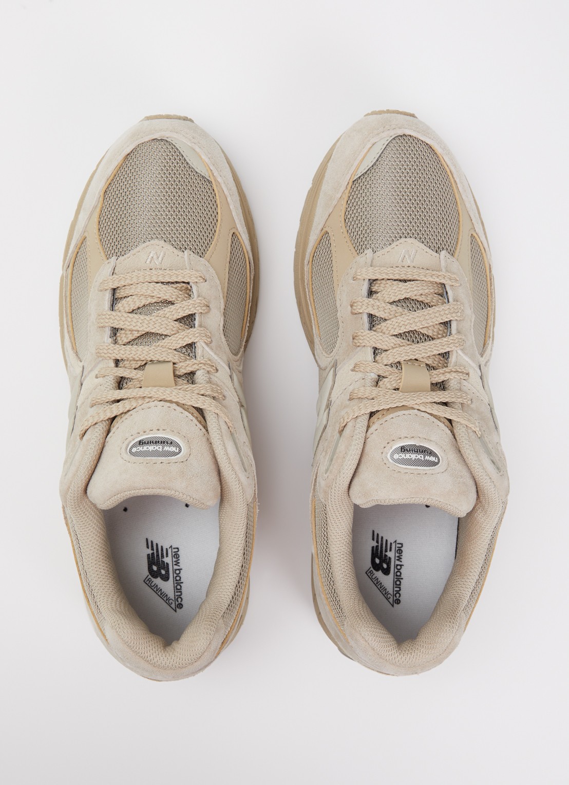 New Balance Sneaker van mesh met details van suède - detail 2 donkerbeige