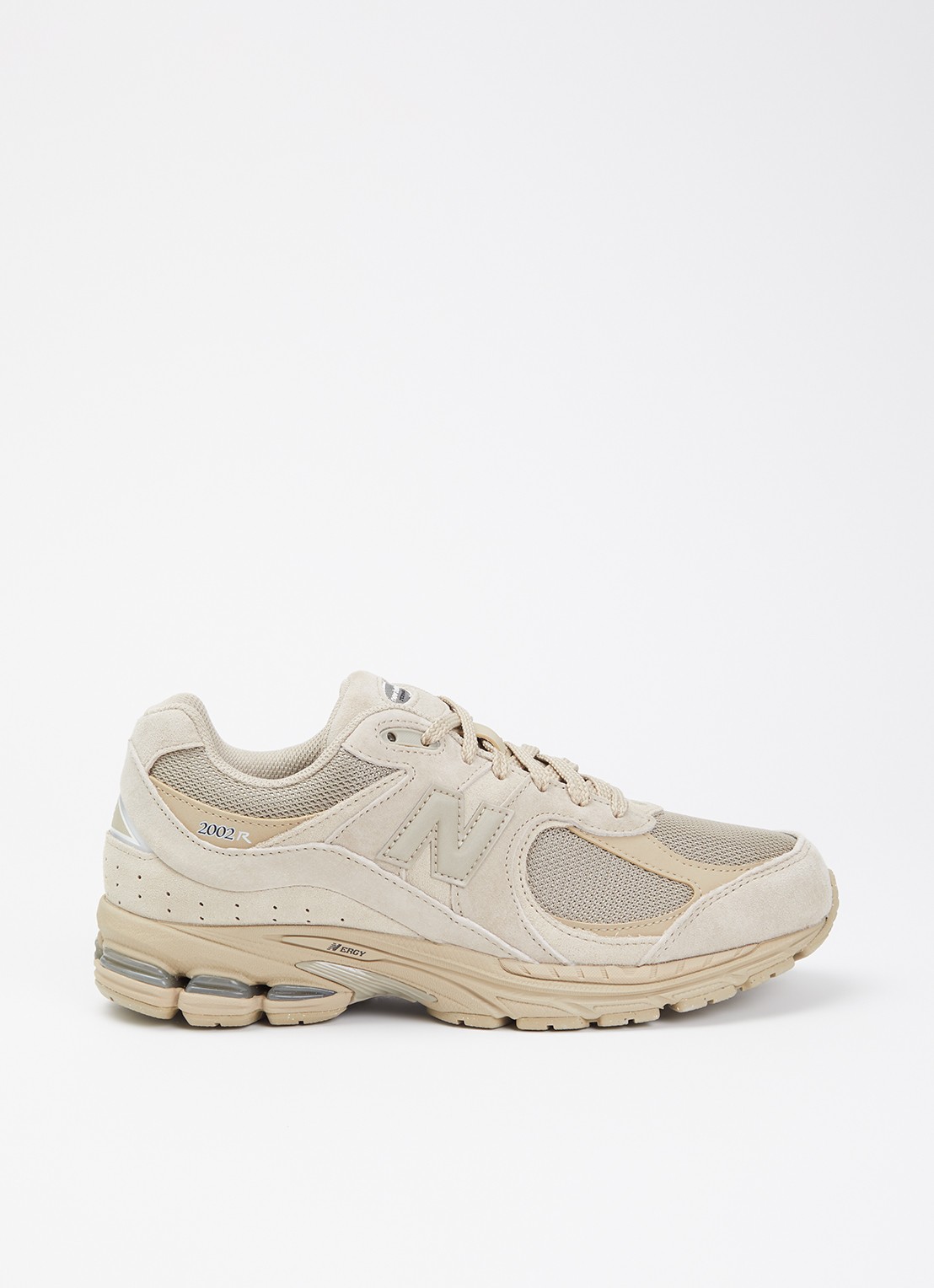 New Balance Sneaker van mesh met details van suède - voorkant 5 donkerbeige