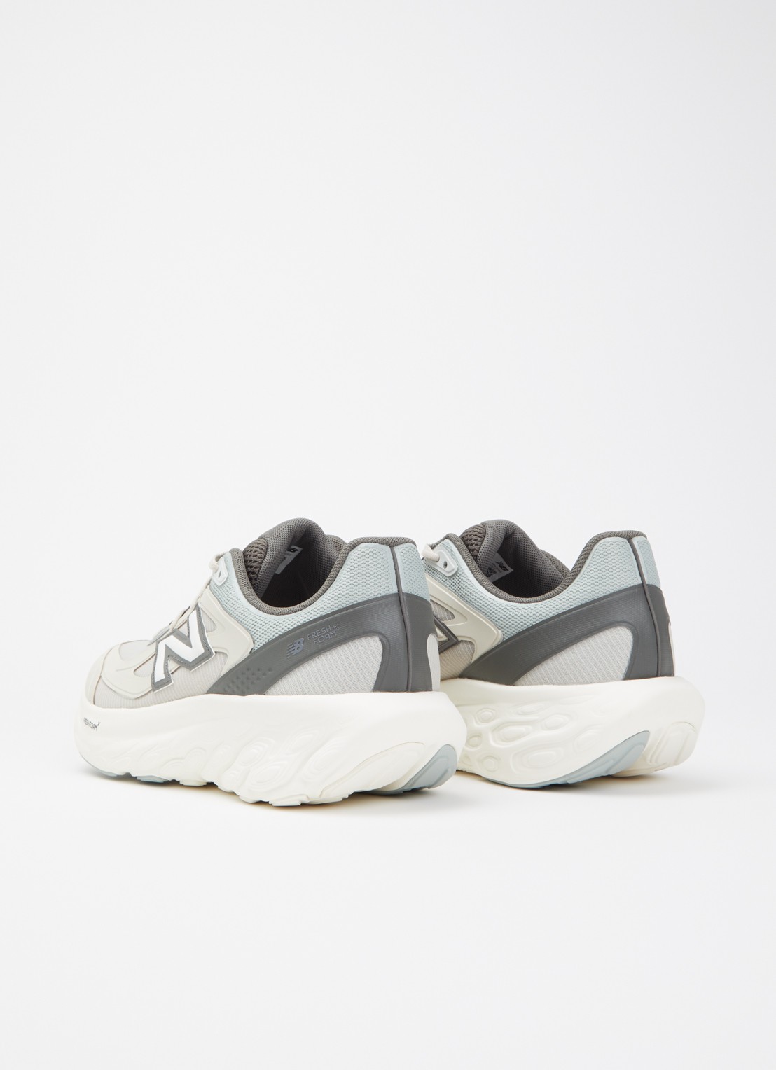 New Balance Sneaker van mesh met logo - achterkant beige