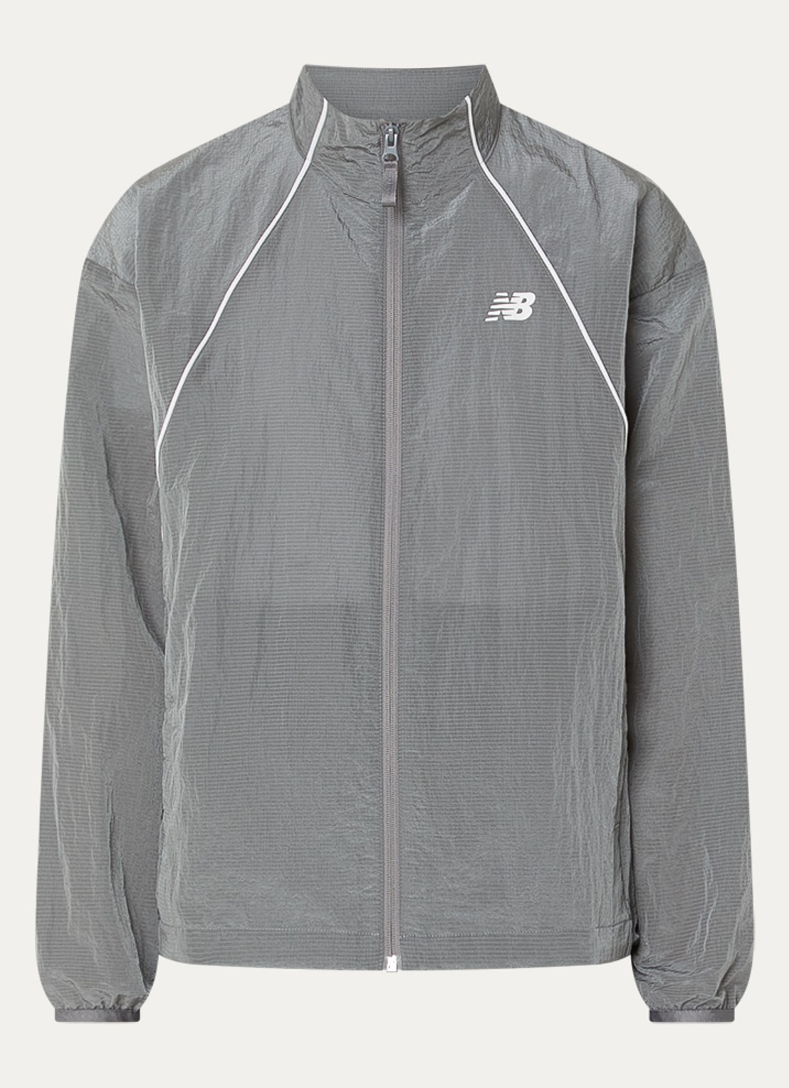 New Balance Sport Legacy trackvest met logo en steekzakken  - voorkant 3 grijs
