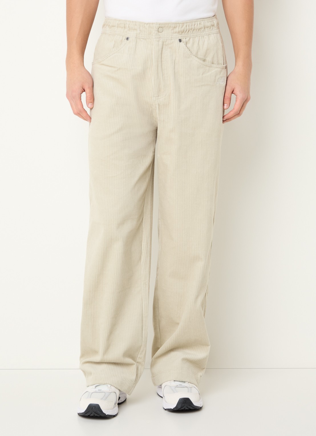 New Balance Straight fit broek van fluweel met steekzakken - detail 4 khaki