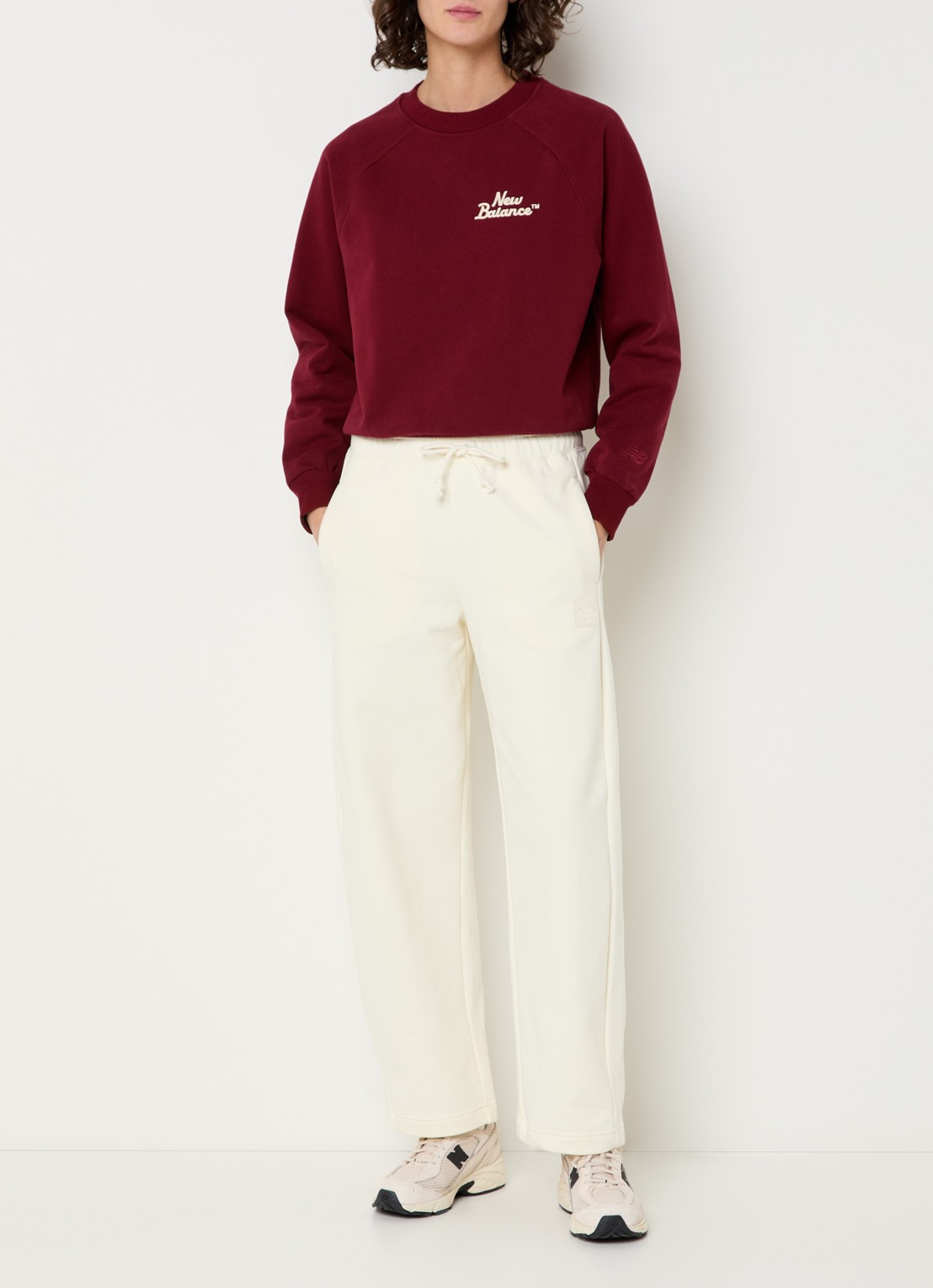 New Balance Sweater met logo - voorkant 2 donkerrood
