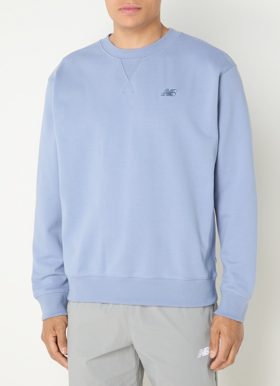 New Balance Sweater met logoborduring - detail 4 staalblauw