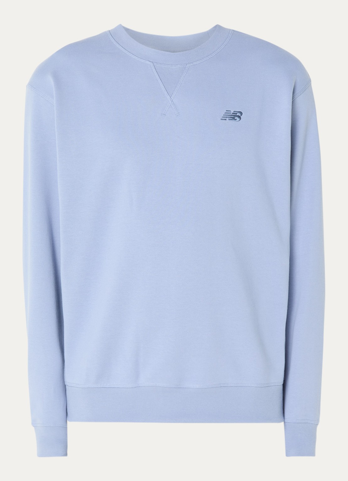New Balance Sweater met logoborduring - voorkant staalblauw