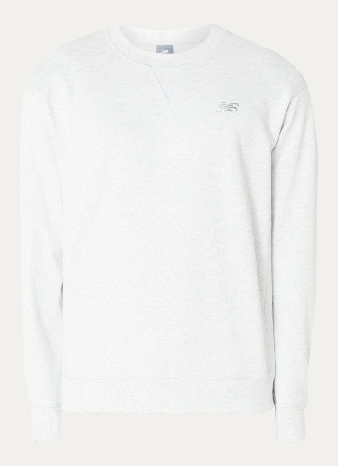 New Balance Sweater met logoborduring - voorkant 3 lichtgrijs