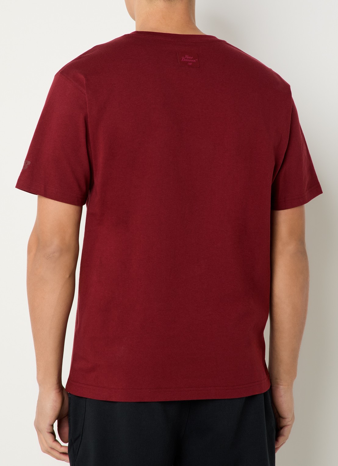 New Balance T-shirt met logo - achterkant 4 bordeauxrood