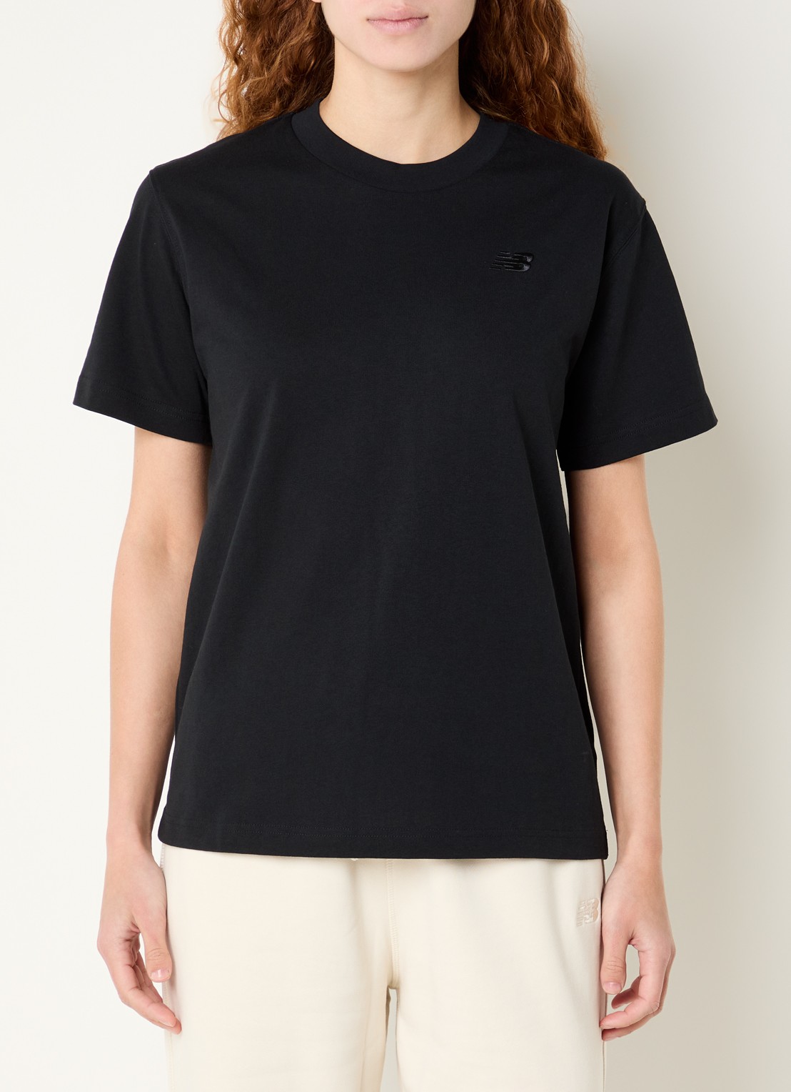 New Balance T-shirt met logoborduring - detail 4 zwart