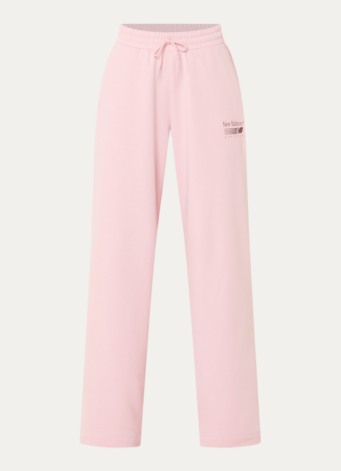 New Balance Trackside high waist straight fit joggingbroek met logo - voorkant 2 roze